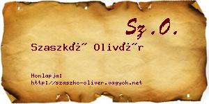 Szaszkó Olivér névjegykártya