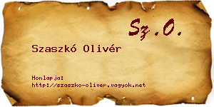 Szaszkó Olivér névjegykártya