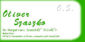 oliver szaszko business card